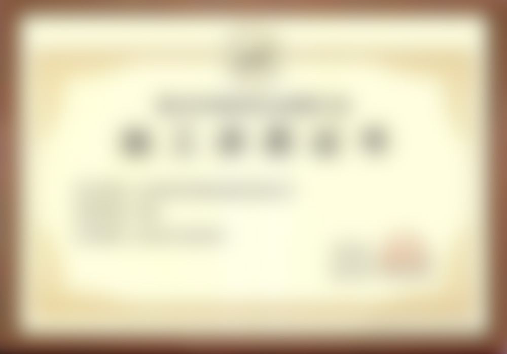 Certificate of Honor